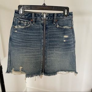 Abercrombie & Fitch Zip Front Denim Mini Skirt, Size 25